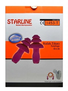 Starline 1453-T Tekstil Ipli Kulak Tıkacı 50 çift Starline 1453-T Tekstil Ipli Kulak Tıkacı 50 çift