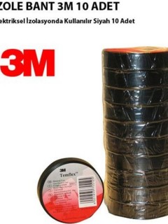 3M Elektrik İzole Bant Siyah Üst Kalite 10 adet