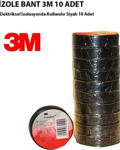 3M Elektrik İzole Bant Siyah Üst Kalite 10 adet 3M Elektrik İzole Bant Siyah Üst Kalite 10 adet