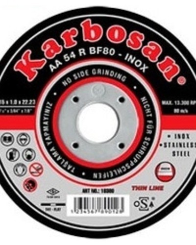Karbosan Metal Kesici Disk 115X1X22 Mm İnox (25 Adet) Karbosan Metal Kesici Disk 115X1X22 Mm İnox (25 Adet)